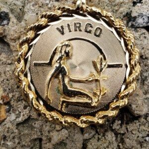 Virgo medallion 24k gold filled